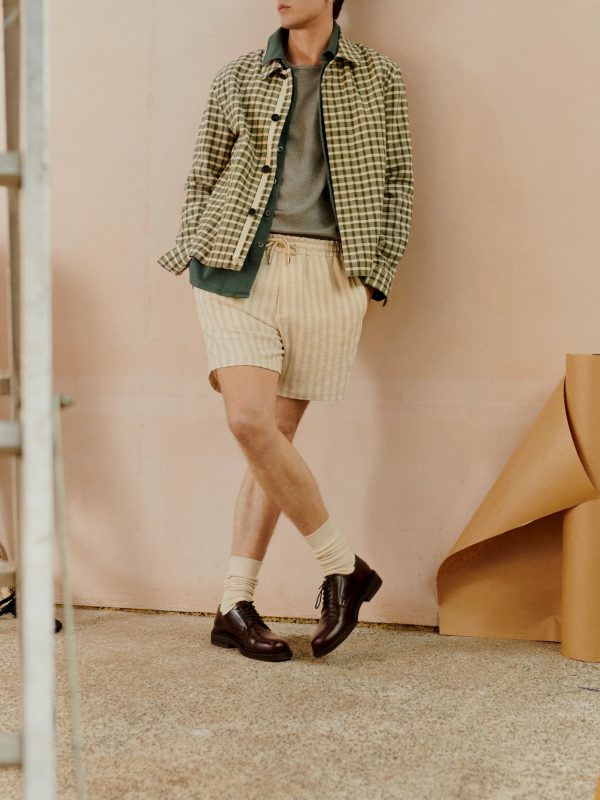 Checked Cotton Shirt Jacket - E2 Checked Cotton Shirt Jacket - E2