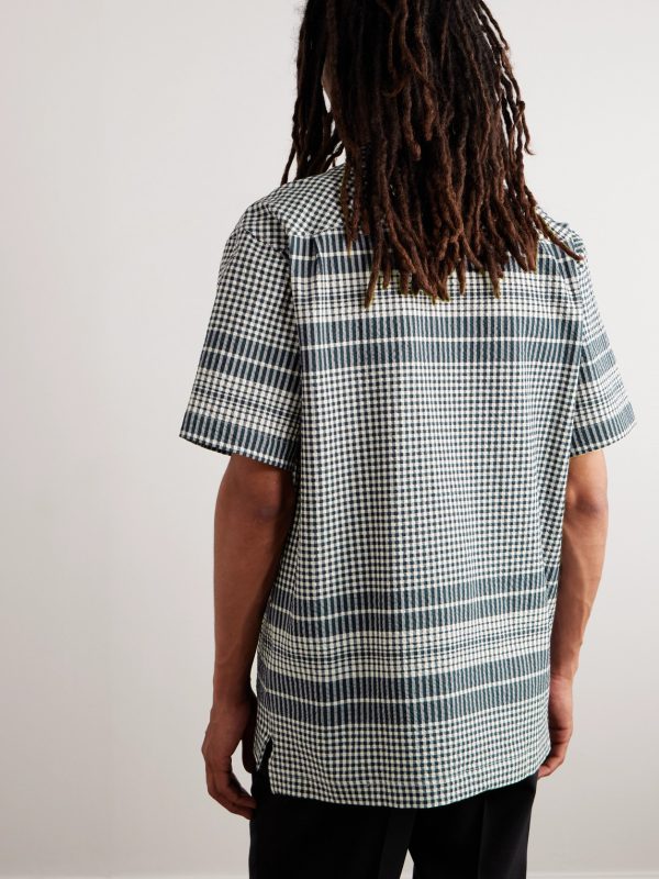 Gingham Cotton-Seersucker Shirt - BK Gingham Cotton-Seersucker Shirt - BK