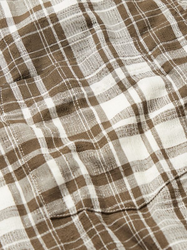 Camp-Collar Checked Textured-Cotton Shirt - CU Camp-Collar Checked Textured-Cotton Shirt - CU