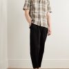 Camp-Collar Checked Textured-Cotton Shirt - OU Camp-Collar Checked Textured-Cotton Shirt - OU