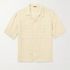 Camp-Collar Checked Linen-Blend Shirt Camp-Collar Checked Linen-Blend Shirt