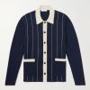 Milano Pinstriped Cotton Cardigan Milano Pinstriped Cotton Cardigan