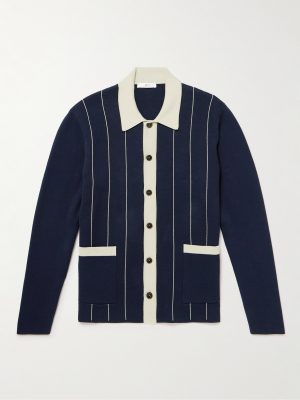 Milano Pinstriped Cotton Cardigan Milano Pinstriped Cotton Cardigan