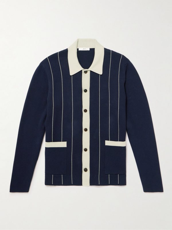 Milano Pinstriped Cotton Cardigan Milano Pinstriped Cotton Cardigan