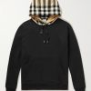 Checked Cotton-Jersey Hoodie