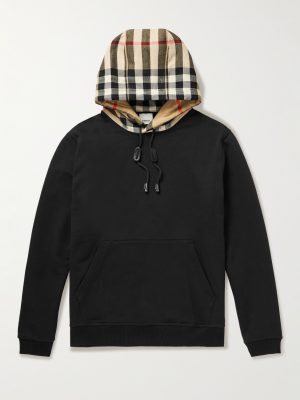 Checked Cotton-Jersey Hoodie Checked Cotton-Jersey Hoodie