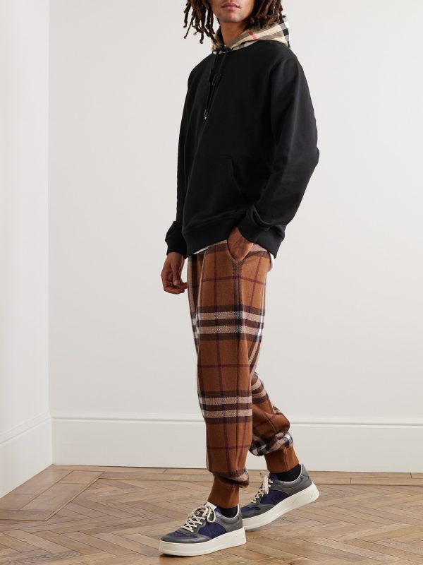 Checked Cotton-Jersey Hoodie - OU