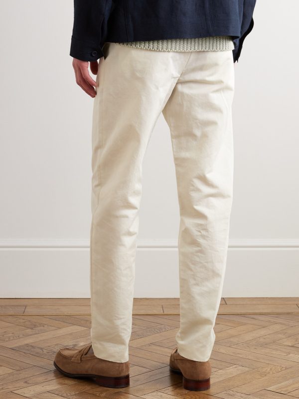 Straight-Leg Cotton and Linen-Blend Trousers - BK Straight-Leg Cotton and Linen-Blend Trousers - BK