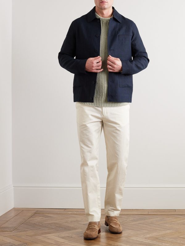 Straight-Leg Cotton and Linen-Blend Trousers - OU Straight-Leg Cotton and Linen-Blend Trousers - OU