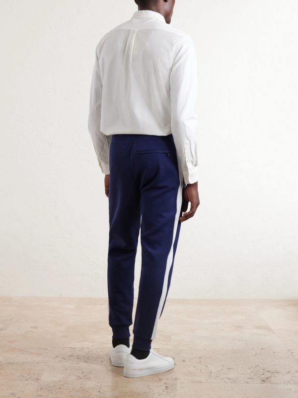 + Wimbledon Tapered Mesh-Trimmed Cotton-Blend Track Pants - BK