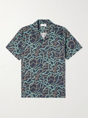 Stella Camp-Collar Printed Cotton-Poplin Shirt Stella Camp-Collar Printed Cotton-Poplin Shirt