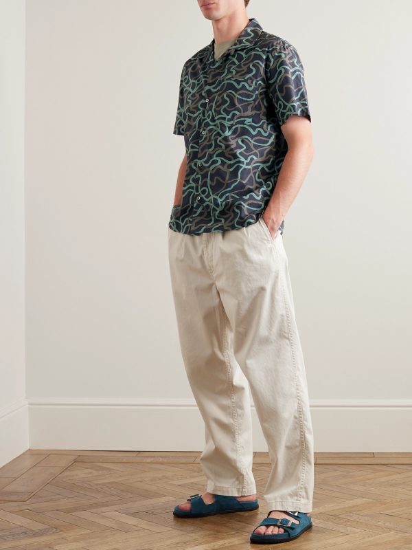 Stella Camp-Collar Printed Cotton-Poplin Shirt - OU Stella Camp-Collar Printed Cotton-Poplin Shirt - OU