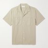 Michael Convertible-Collar Garment-Dyed Cotton and Linen-Blend Twill Shirt
