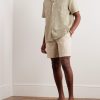 Michael Convertible-Collar Garment-Dyed Cotton and Linen-Blend Twill Shirt - OU