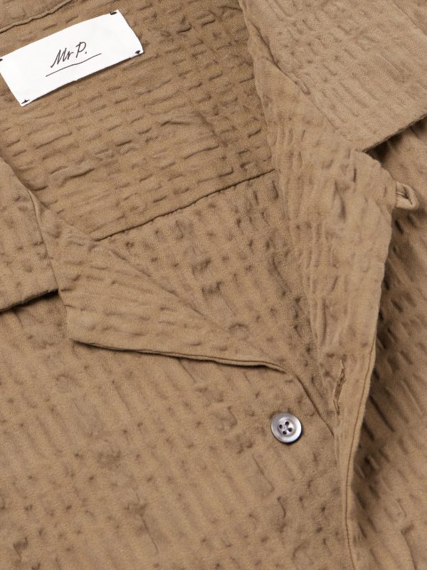 Convertible-Collar Cotton-Seersucker Shirt - CU Convertible-Collar Cotton-Seersucker Shirt - CU