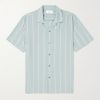 Michael Camp-Collar Striped Lyocell Shirt Michael Camp-Collar Striped Lyocell Shirt