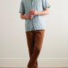 Michael Camp-Collar Striped Lyocell Shirt - OU Michael Camp-Collar Striped Lyocell Shirt - OU