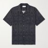 Camp-Collar Printed Linen and Cotton-Blend Shirt Camp-Collar Printed Linen and Cotton-Blend Shirt