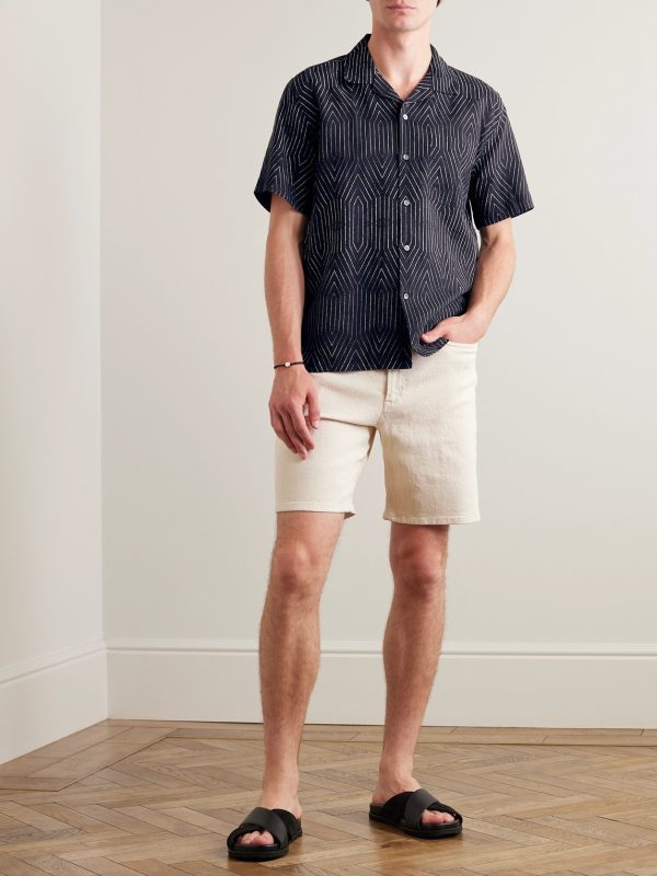 Camp-Collar Printed Linen and Cotton-Blend Shirt - OU Camp-Collar Printed Linen and Cotton-Blend Shirt - OU