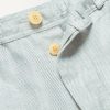 Straight-Leg Mélange Linen Drawstring Suit Trousers - E1 Straight-Leg Mélange Linen Drawstring Suit Trousers - E1