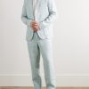Straight-Leg Mélange Linen Drawstring Suit Trousers - OU Straight-Leg Mélange Linen Drawstring Suit Trousers - OU