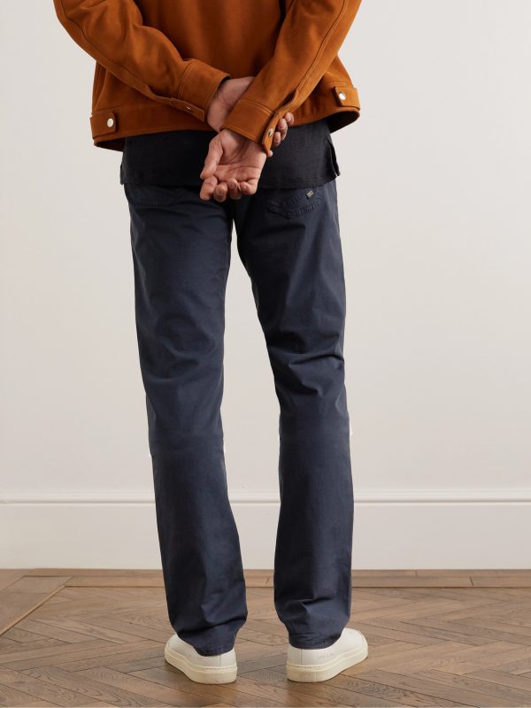 Straight-Leg Stretch Cotton-Gabardine Trousers - BK