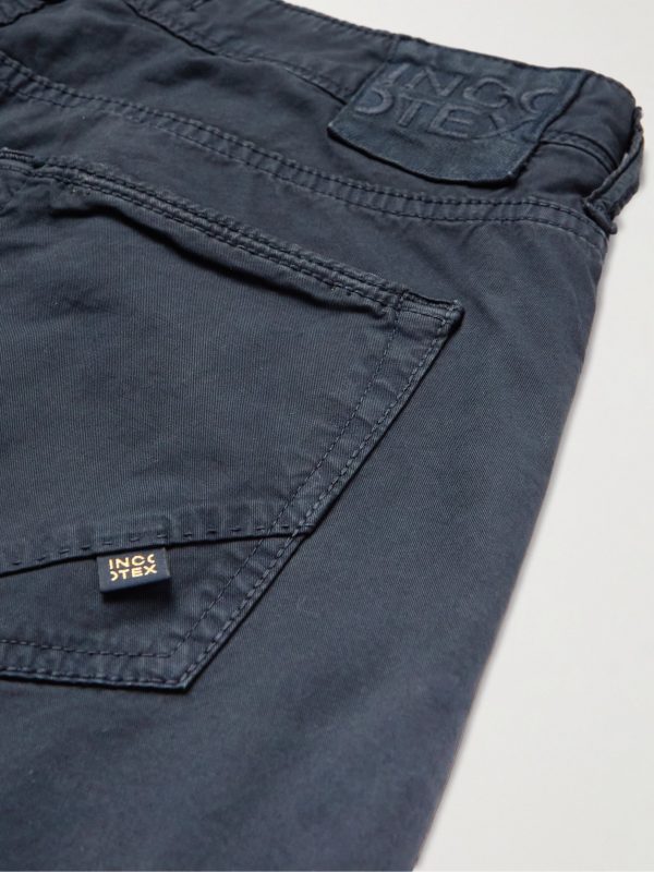 Straight-Leg Stretch Cotton-Gabardine Trousers - CU