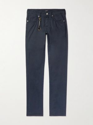 Straight-Leg Stretch Cotton-Gabardine Trousers