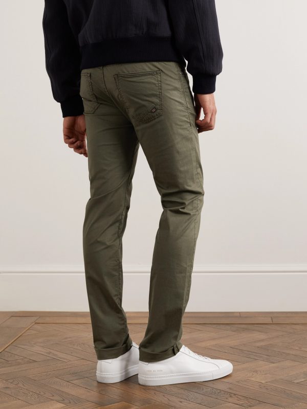 Straight-Leg Stretch Lyocell and Cotton-Blend Poplin Trousers - BK