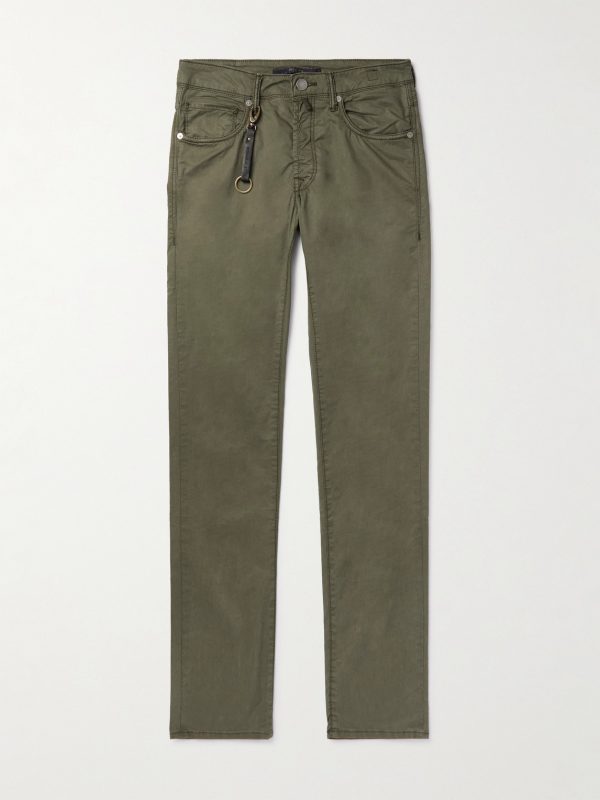 Straight-Leg Stretch Lyocell and Cotton-Blend Poplin Trousers