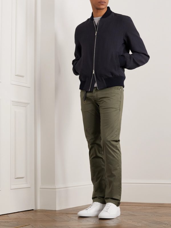 Straight-Leg Stretch Lyocell and Cotton-Blend Poplin Trousers - OU