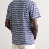 Travis Camp-Collar Printed Crepe Shirt - BK Travis Camp-Collar Printed Crepe Shirt - BK