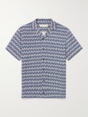 Travis Camp-Collar Printed Crepe Shirt Travis Camp-Collar Printed Crepe Shirt