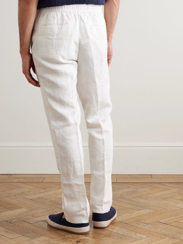 Cornell Straight-Leg Washed Linen Trousers - BK Cornell Straight-Leg Washed Linen Trousers - BK