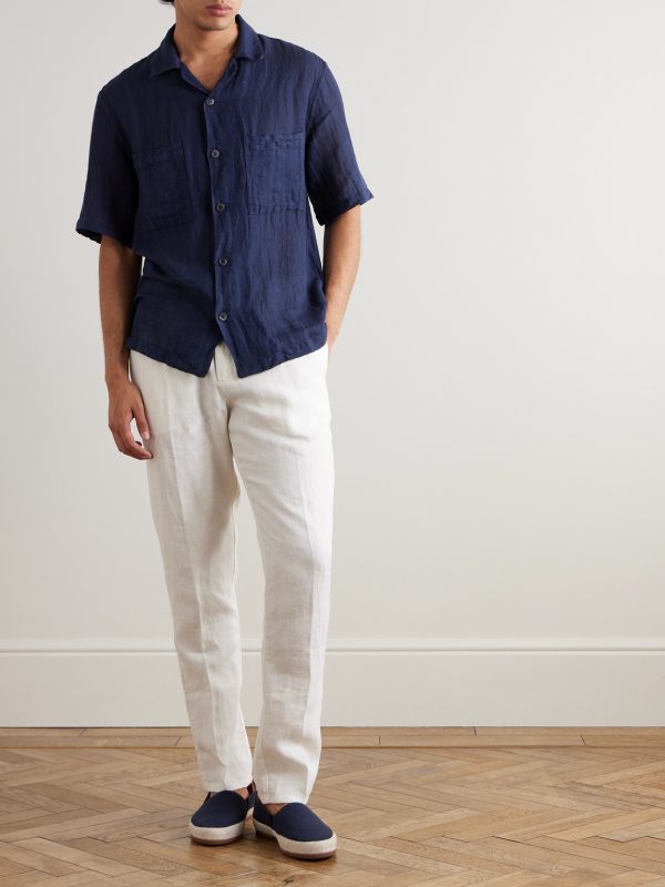 Cornell Straight-Leg Washed Linen Trousers - OU Cornell Straight-Leg Washed Linen Trousers - OU