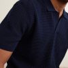 Roddy Slim-Fit Camp-Collar Pointelle-Knit Polo Shirt - CU