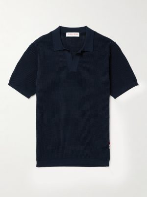 Roddy Slim-Fit Camp-Collar Pointelle-Knit Polo Shirt