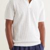 Roddy Slim-Fit Camp-Collar Pointelle-Knit Polo Shirt - FR Roddy Slim-Fit Camp-Collar Pointelle-Knit Polo Shirt - FR