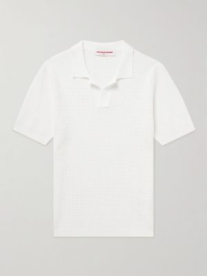 Roddy Slim-Fit Camp-Collar Pointelle-Knit Polo Shirt