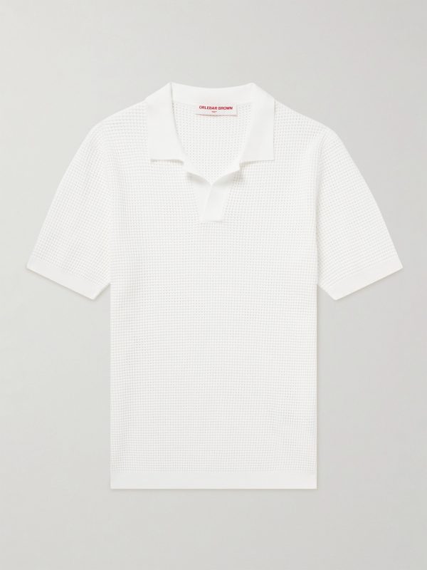 Roddy Slim-Fit Camp-Collar Pointelle-Knit Polo Shirt Roddy Slim-Fit Camp-Collar Pointelle-Knit Polo Shirt
