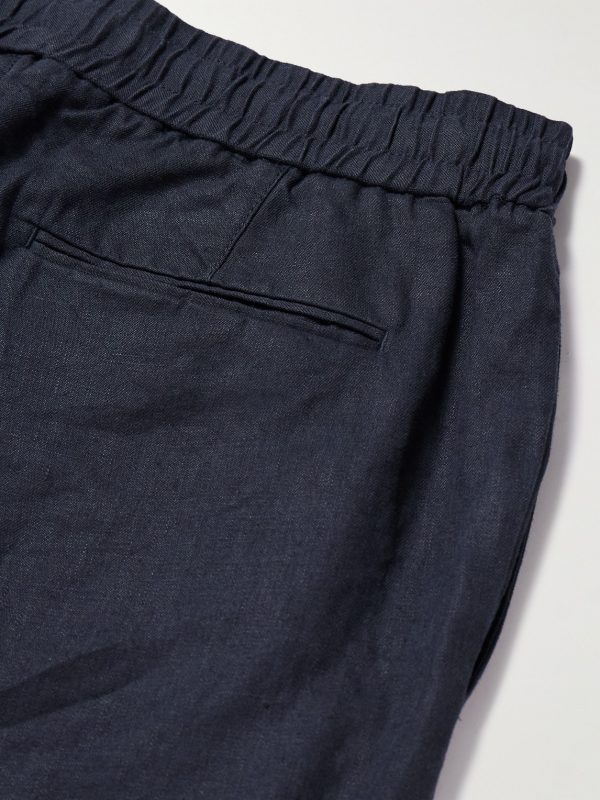 Cornell Slim-Fit Straight-Leg Washed Linen Trousers - E1 Cornell Slim-Fit Straight-Leg Washed Linen Trousers - E1