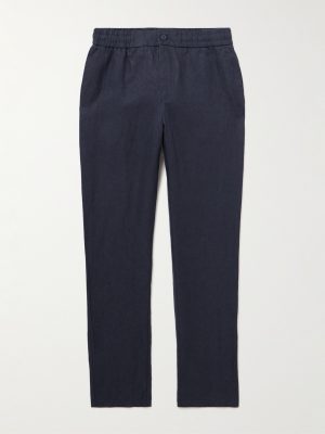 Cornell Slim-Fit Straight-Leg Washed Linen Trousers Cornell Slim-Fit Straight-Leg Washed Linen Trousers
