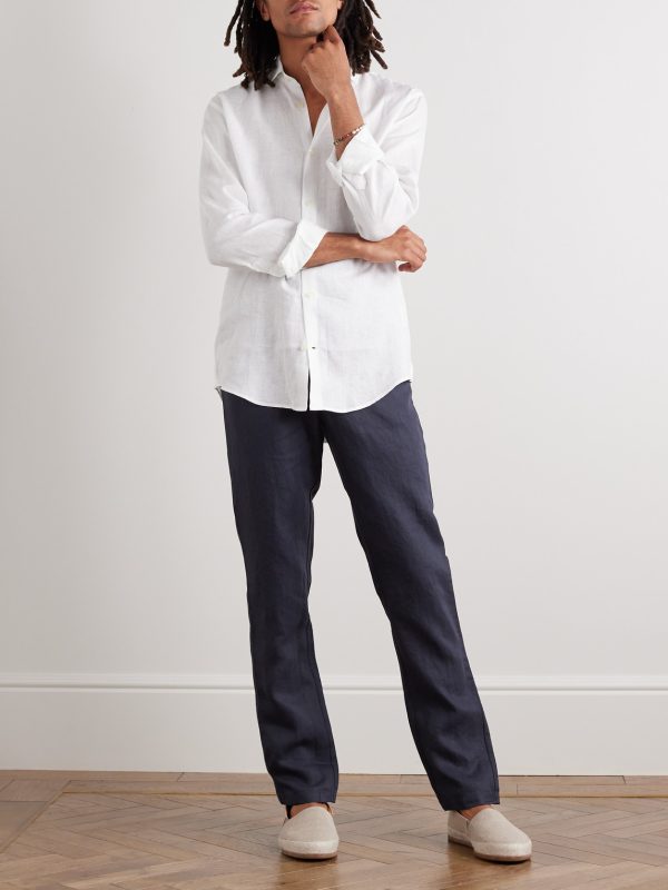Cornell Slim-Fit Straight-Leg Washed Linen Trousers - OU Cornell Slim-Fit Straight-Leg Washed Linen Trousers - OU