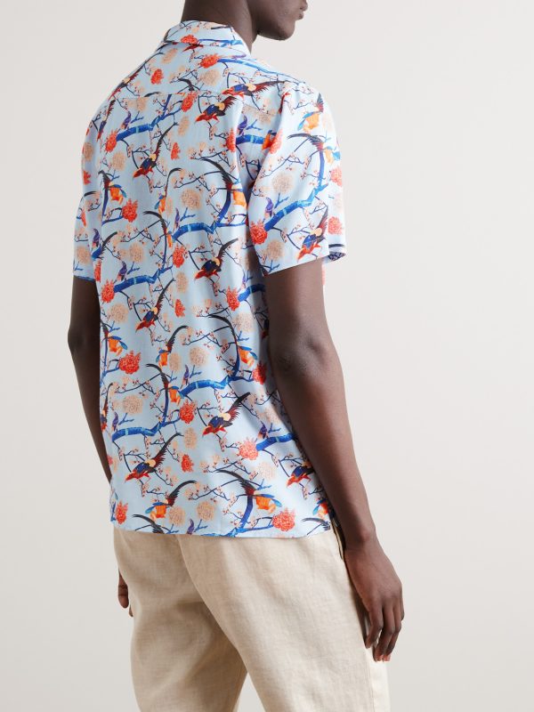 Hibbert Camp-Collar Printed Voile Shirt - BK Hibbert Camp-Collar Printed Voile Shirt - BK