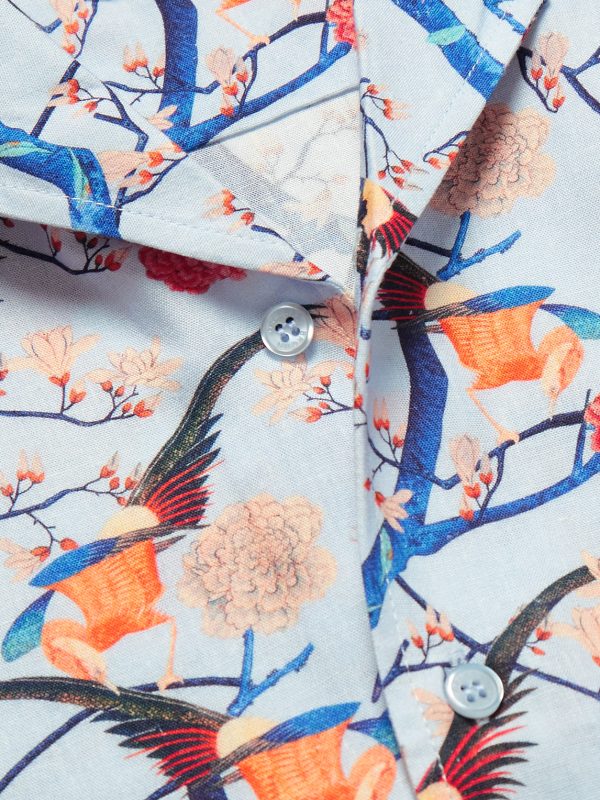 Hibbert Camp-Collar Printed Voile Shirt - CU Hibbert Camp-Collar Printed Voile Shirt - CU