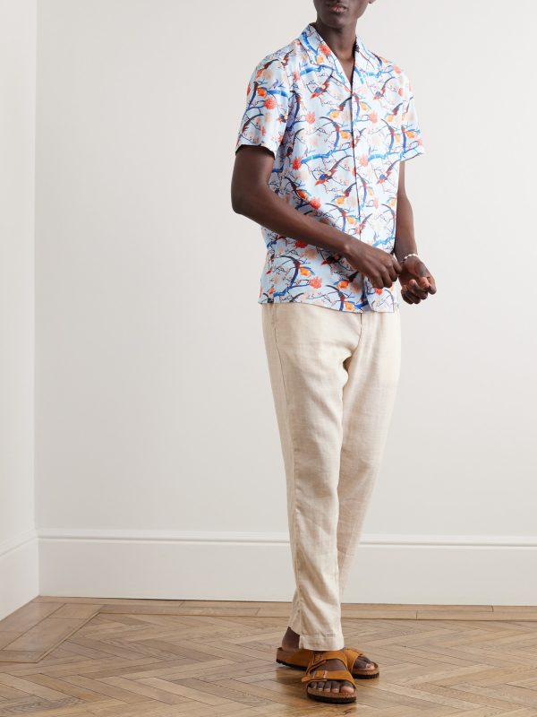 Hibbert Camp-Collar Printed Voile Shirt - OU Hibbert Camp-Collar Printed Voile Shirt - OU