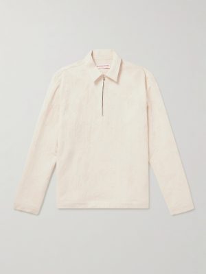 Oglio Emroidered Cotton-Canvas Half-Zip Jacket