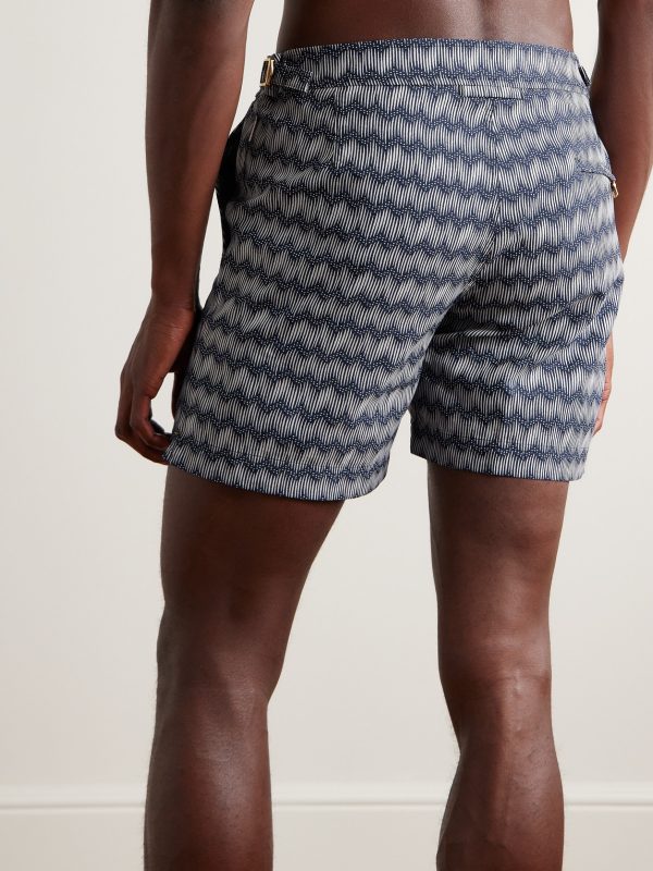 Bulldog Straight-Leg Mid-Length Jacquard Swim Shorts - BK