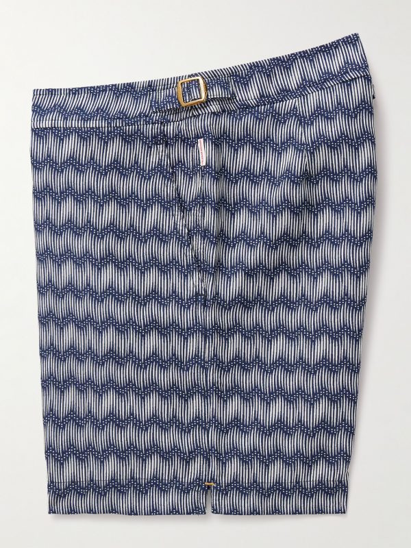 Bulldog Straight-Leg Mid-Length Jacquard Swim Shorts - E1