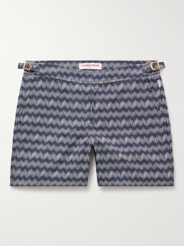Bulldog Straight-Leg Mid-Length Jacquard Swim Shorts